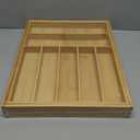 Purawood Bamboo Drawer Organizer - Expandable Silverware Organizer & Utensil Drawer Organizer, Cutlery Tray with Dividers, 7-9 Slots- Kitchen Organizer for Utensils & Flatware (Natural)