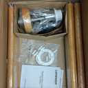 LEPOWER Wood Tripod Floor Lamp, Mid Century Standing Lamp for Living Room, Flaxen Lamp Shade, Modern Design Standing Lamp with E26 Base, Tall Floor Light for Bedroom, Study Room and Office Brown