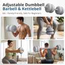 RYGEO Adjustable Dumbbell Set 22lb/44lb/66lb/80lbs Free Weights and Connector, Convert to Barbell, Kettlebells, All Floor Friendly Soft-shell Dumbbells, Home Gym Fitness for Men Women