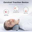 urnexttour Neck Cervical Pillow Cervical Traction Device Lumbar Support Memory Foam Roll Pillow Muscle Relief Shoulder Pain Relaxer Dark Grey