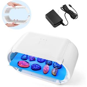 BUSOHA 2 in 1 UV Light for Resin, New Faster Curing Two-Sided UV Resin Light with 48 LED Beads, UV Resin Lamp with Adjustable Time Setting (1m, 3m, 5min), Resin Accessories for Uniform Resin Curing