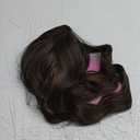 PANEWAY Wavy Curly Hair Topper - 20inch Long, Natural Brown With Highlights, Clip In Synthetic Wiglets