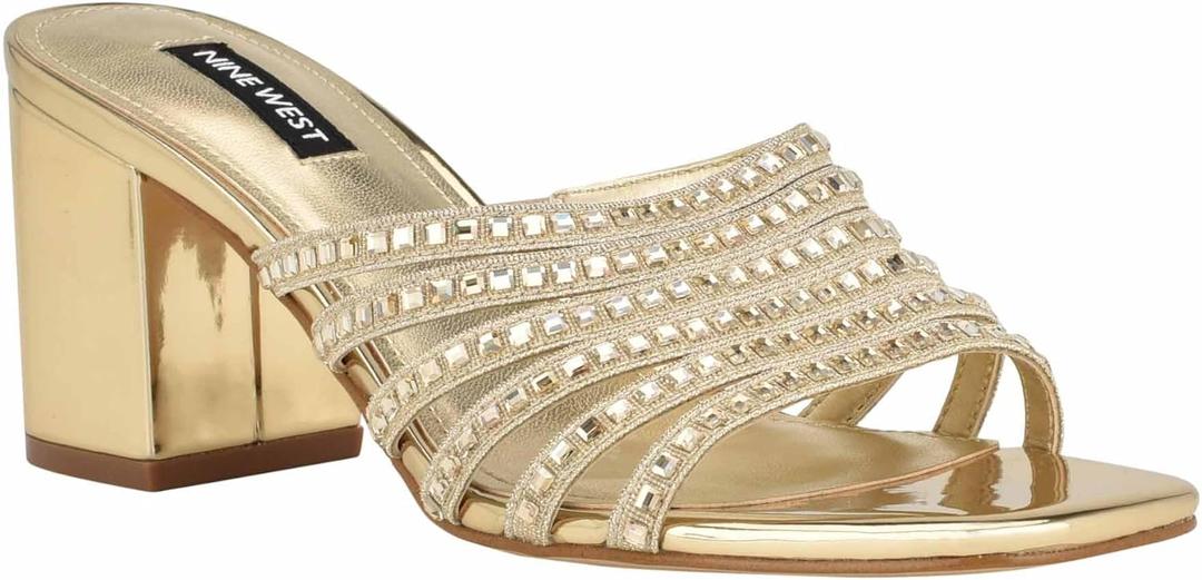 Nine West Women's Frisky Heeled Sandal (9, Gold 710)