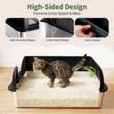 Gimars 2 Pack XL Stainless Steel Cat Litter Box for Big & Senior Cats, Multi-Cat Metal Litter Pan with High Sides, Odor-Resistant & Easy Clean, Includes Litter Scoop, Litter Mat & Anti-Slip Pads