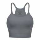 Crop Tank Tops for Women Ribbed Seamless Racerback Tank Top No Pad Camisole Tops for Yoga Gym Workout (Medium-Large, Grey)