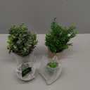 ALAGIRLS 4 Pack Small Fake Plants, 10" Artificial Plants Indoor Eucalyptus/Rosemary/Succulents, Small Faux Plants in Pulp Pot for Bathroom Bedroom Kitchen Office Living Room Decor