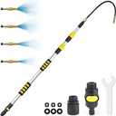 12FT Long Reach Gutter Cleaning Tools, Telescoping Gutter Cleaner Tools from the Ground, Rain Gutter Cleaning Tool, Watering Wand for Garden Hose, Gutter Cleaning Hose Attachment