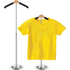 Sintuff Adjustable Child T Shirt Display Flexible Shoulder Stand Shirt Rack Portable Hanging Black Metal Clothes Hanger Rack for Clothing Garment Coat Retail Vendor, Height 16-27.9 Inch (1 Pcs)