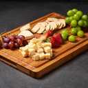 Allsum Bamboo Cutting Boards for Kitchen, 1" Extra Thick Wood Butcher Block, Heavy Duty Wooden Chopping Block, Charcuterie Boards & Cheese Platter
