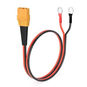 ELFCULB XT90 to O Ring Terminal Cable, 10AWG XT90 Female Connector to O Ring for RC Lipo Battery FPV Racing Drone Portable Power Station(2FT)