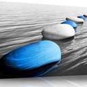 Xxliren Large Canvas Wall Art For Living Room Bedroom Office Blue Stones Wall Art Zen Art Wall Decor Ready To Hang Size 60 x 30 Inch