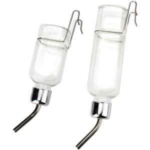 2 Pcs Pet Cage Water Bottle No Drip Small Animal Water Bottle, Hanging Waterer for Rabbit, Guinea Pig, Hedgehog, Squirrel, Rat, Chinchilla, Hamster Dispenser Bottle