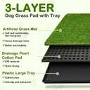 Dog Grass Pad with Tray, 23''X17'' Small Artificial Turf Grass Potty, Reusable Puppy Pee Pads for Dogs, Portable Dog Litter Box for Indoor Outdoor Potty Training Toilet