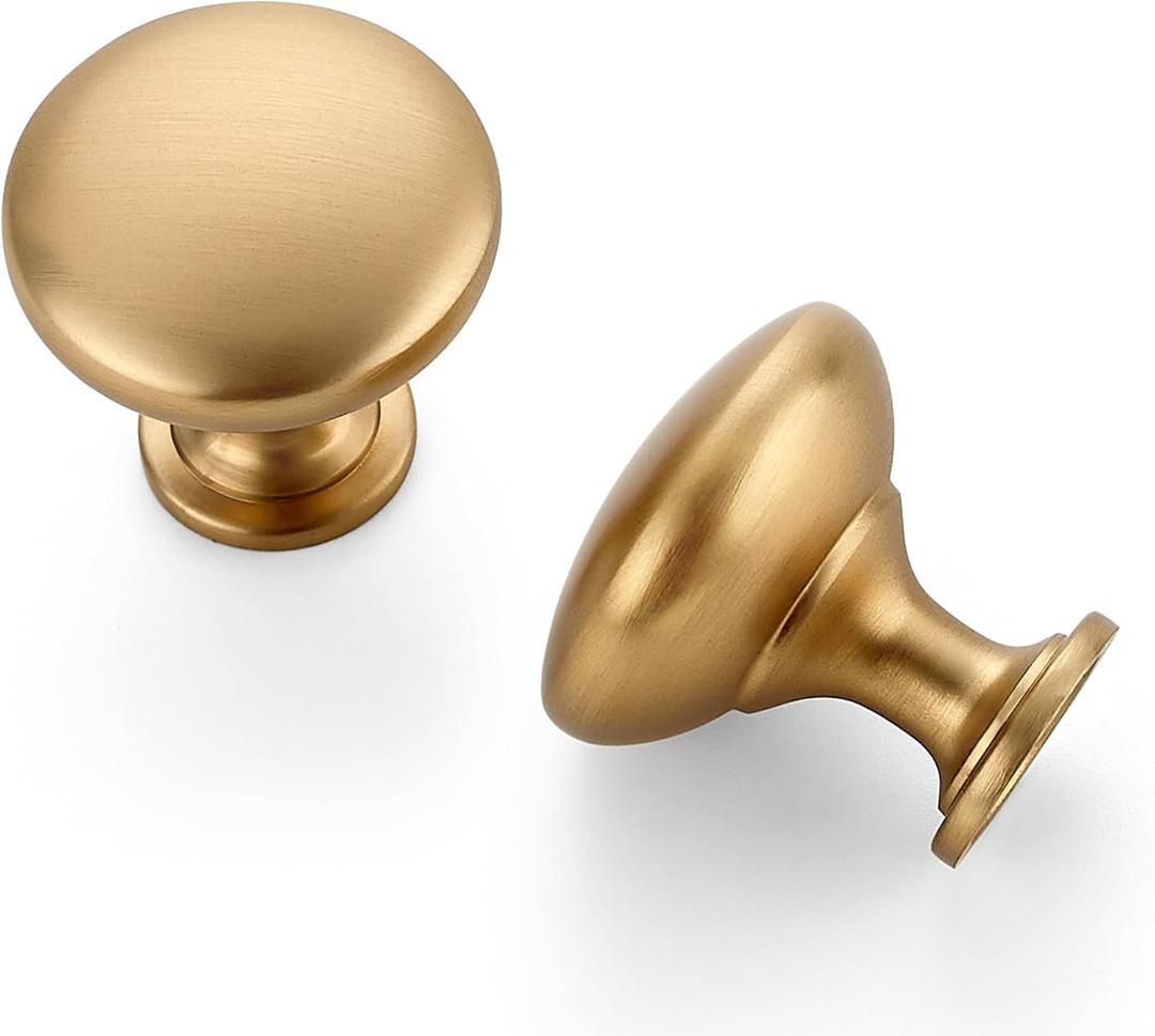 Ravinte 10 Pack Champagne Bronze Round Zinc Cabinet Knobs for Kitchen Bathroom Closet Dresser Cabinets