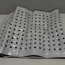 Bath Tub and Shower Mats, Non Slip 40 x 16 Inch Extra Large Bathtub Mat, Machine Washable Bathmat with Drain Holes, Suction Cups for Bathroom Floor, Gray