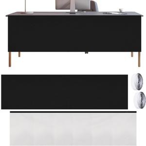 2 Pcs 57" Under Desk Privacy Panel, Self-Adhesive Modesty Panel Heavy Duty Desk Skirt Modesty Desk Panel Self-Gripping Straps for Office Home and Standing Workstation