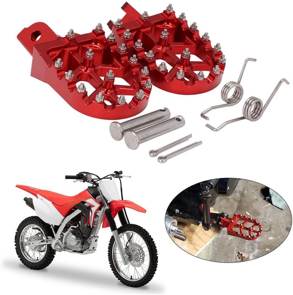 AnXin Dirt Bike Foot Pegs Motorcycle Footpegs Foot Pedals Rests CNC For CRF 110 CRF110F 2013-2024 CRF125F 2014-2024 Dirt Pit Bike Red