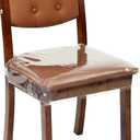 4 Pack Plastic Chair Covers for Dining Room,W18*D17 Inches Clear PVC Kitchen Chair Seat Protectors (4, W18 * D17 * H6 inches)