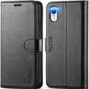 TUCCH Case Wallet for iPhone XR, Kickstand RFID Blocking Credit Card Slot PU Leather Folio Phone Cover with Wireless Charging [Shockproof TPU Shell] Compatible with iPhone XR 6.1, Black
