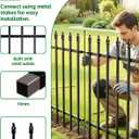 ARIFARO Metal Garden Fence 32" H x 24" W (5 Pack, Length 10 ft), No Digging Decorative Garden Border Fence, Rustproof Black Garden Fence Panels for Yard, Flower Bed, Patio, Dog Animal Barrier