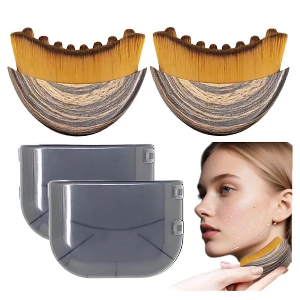 1/2 PCS Lymphatic Contour Face Brush for Sculpting Anti-Puffiness, Detox & Lift, Improves Skin Glow & Absorption (2 Pcs Contour Face Brush)