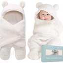 Baby Swaddle Blanket | Ultra-Soft Plush Essential for Infants 0-6 Months | Receiving Swaddling Wrap White | Ideal for Baby Boy Accessories and Newborn Registry | Perfect Baby Girl Shower Gift