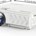 E1 120±%10ansi lumen 1080P Native Mini Projector, , 4.1inch LCD, Multimedia Home Theater Video Projector, Compatible with Full HD 1080P HDMI, USB, VGABuilt-in Speaker (E1)