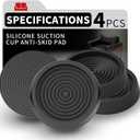 Non Slip Furniture Pads for Hardwood Floors(3 inch),Anti Slip Furniture Sliders,Rubber Furniture Pads Non Slip,Non Skid Furniture Grippers Bed Wheel Stopper Suitable for Sofa, Bed, Couch (4PCS)