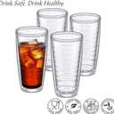Amazing Abby - Alaska - 24-Ounce Insulated Plastic Tumblers (Set of 4), Double-Wall Plastic Drinking Glasses, All-Clear Reusable Cups, BPA-Free, Shatter-Proof, Dishwasher-Safe