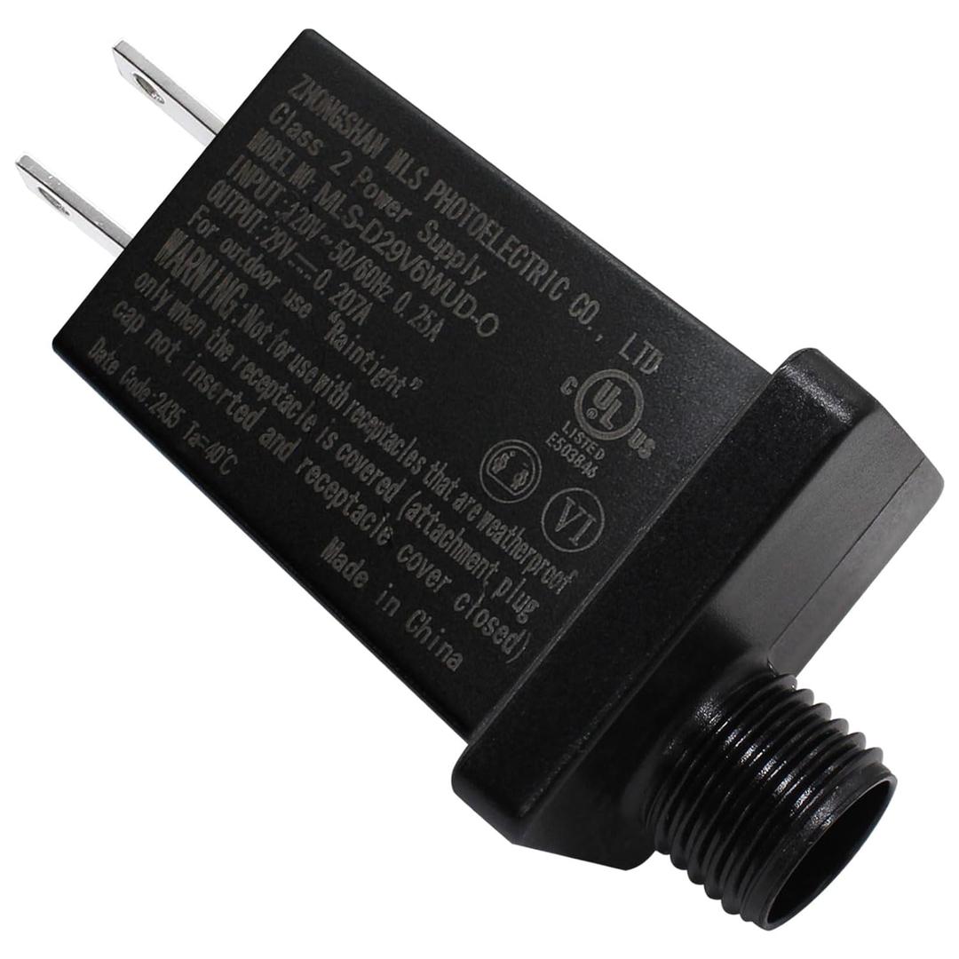 29V 6W LED Power Supply - Low Voltage Transformer Class 2 Waterproof IP44 Seasonal Use Driver US Plug Adapter for String Light, Projector Light, Lawn Lamp (1)