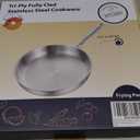 DELARLO Tri-Ply Stainless Steel Frying Pan, All Cooktops Compatible Up to 650, Oven Safe Induction Skillet, 12.5 inch Non toxic Cooking Surface, Fast & Even Heat, Durable Cookware