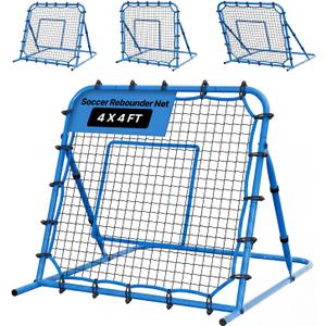 VEVOR Soccer Baseball Rebounder Net, Quick-Switch Angle Soccer Softball Rebounder for Control, Passing Practice, Premium Lacrosse Rebounder Net, Easy Setup Soccer Training Equipment for Teens&Adults, 3.7x3.7FT