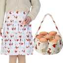 2 Pcs Egg Collecting Apron Chicken Egg Gathering Basket with 7 Pouches Holding Apron with 15 Pockets