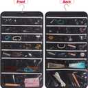 DIOMMELL Hanging Jewelry Organizer 47 Pockets with Zipper for Earrings Necklace Bracelet Ring Accessory Display Storage Bag Travel Holder Box