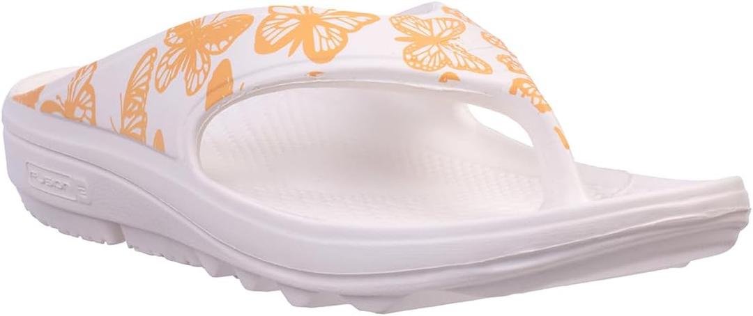 Spenco Women's Comfort Slide Sandal (7, White/Coral)