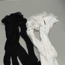 Womens Lace Ankle Socks Ruffle Frilly Dress Socks Sexy Mesh Lace Trim Lolita Sock Lacy Ruffled Bootie Sock for Woman (2 Pairs White + 2 Pairs Black), 5-11