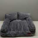 Hollypet Fluffy Dog Cat Bed Pet Couch Beds Plush Soft Warming Washable Puppy Bed for Small Medium Dogs and Large Cats, Gray, 24" L x 18" W x 10" Th