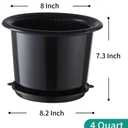 8 Inch Orchid Pots with Holes and Saucers,Double Layer Plastic Large Orchid Planter Pot,Flower Pots for Indoor Outdoor Flower Plants,Orchids,Herbs,Snake Plants and Succulents