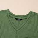 Dokotoo Women's 2 Piece Loungewear Sets Casual Short Sleeve Womens Tops Drawstring Shorts Pants Waffle Knit Sets (Medium, Fern Green)