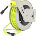 M MINGLE Retractable Pressure Washer Hose Reel, 1/4" 100ft Heavy Duty Professional Hose Reel, Auto Rewind Power Washer Hose Reel, Wall/Floor Mounted, 3600 PSI