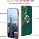 Compatible with Xiaomi 13 Lite Case Ring Holder Magnet Green, for Xiaomi 13 Lite Phone Case Silicone Shockproof Plate Luxury Slim Cover (Dark Green)