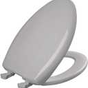 Bemis 1200SLOWT 162 Will Slow Close, Never Loosen and Easily Remove Toilet Seat, Elongated, Silver