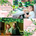 Tatuo 8 Pieces St. Patrick's Day Garland Decor Shamrock Felt Garland Green Red Hearts Banner Hanging String Garlands for Valentines Decor St. Patrick's Day Wedding Birthday Anniversary Party Supplies