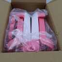 MoreFeel Collapsible Baby Bathtub for Newborn with Thermometer & 1 Hooded Towel & 1 Soft Floating Cushion,Portable Travel Bathtub with Drain Hole, Durable Foldable Baby Tubs for Infants to Toddler (Pink)