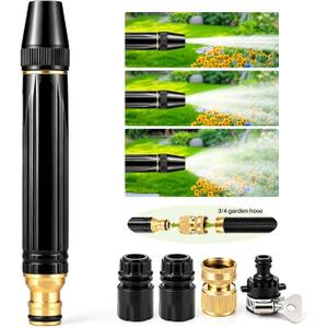 Heavy Duty High Pressure Hose Nozzle Sprayer for US Garden Hoses (2, Black)