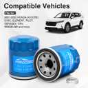 Forccord 2-PACK Engine Oil Filter Compatible with Honda Accord, Civic, CR-V, Element, Fit, HR-V, Odyssey, Passport, Pilot, Ridgeline, 2008-2023 OE# 15400-PLM-A02 94109-14000 Replacement Accessories