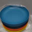 Supernal Wheat Straw Dinner Plates Reusable &Durable Plastic Plates Plastic Dinnerware 16-Pack (4 Orange, 4 Yellow, 4 Blue, 4 Dark Blue), Perfect for Dinner,Party,Outdoor Use