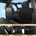 Silverado Seat Covers Fit for 2007-2026 Truck Chevy Chevrolet Silverado GMC Sierra Pickup 1500 2500HD 3500HD Crew Double Extended Cab Waterproof Leather Seat Covers (Full Set, Black)