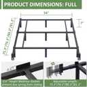 Full Metal Bed Frame, 7 Inch Low Heavy Duty Platform Bed Frames Full Size for Box Spring and Mattress, Easy Assembly, Noise-Free, Adjustable, Black