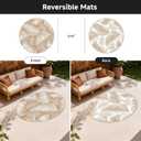 Pauwer Waterproof Outdoor Rug 6ft, Plastic Straw Patio Rug, Leaf Brown